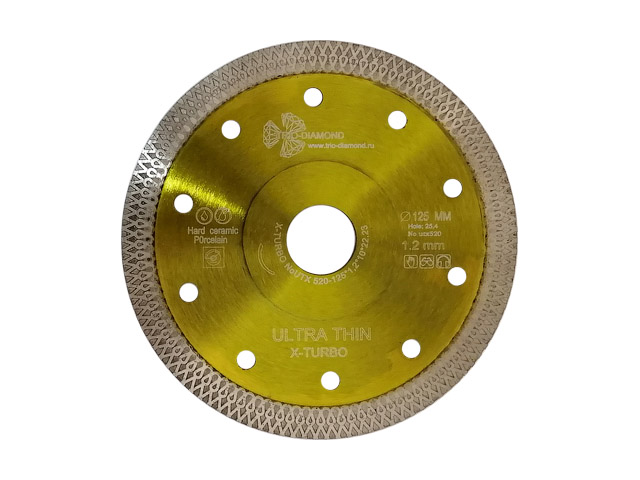 Алмазный круг 125х22 мм по керамике сплошн.ультратонкий Ultra Thin X-Turbo TRIO-DIAMOND (1,2 мм) Арт.UTX520