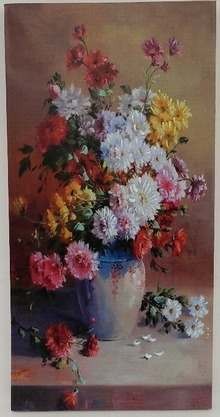 Картина декоративная ''Ваза с цветами'' 30*60 см Арт. 78280 - фото
