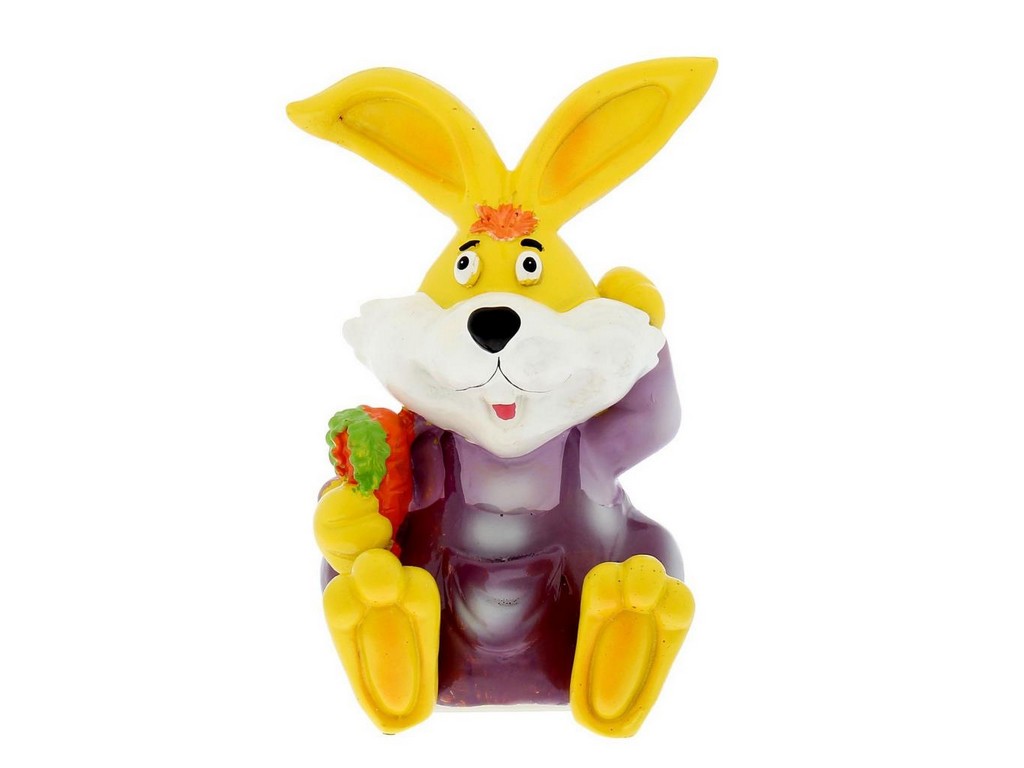 Копилка пластмассовая ''Кролик с морковкой'' 10*10*18 см  Арт. 79866