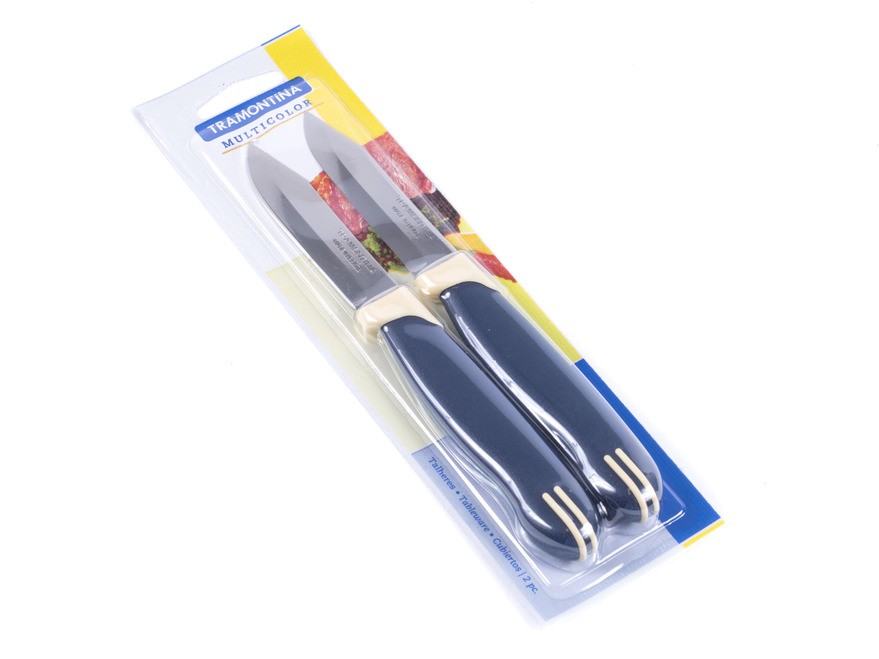 Набор ножей металлических для овощей ''multicolor'' 2 шт. С пластмассовыми ручками 7,7/18,5 см  Арт.84869