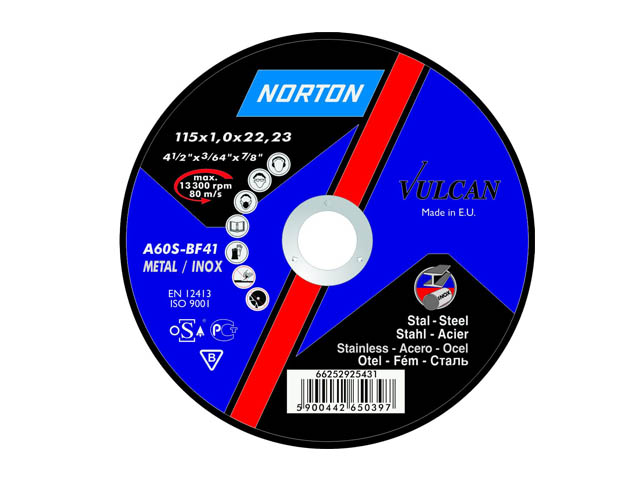Круг отрезной 180х3.0x22.2 мм для металла Vulcan NORTON Арт.66252925449