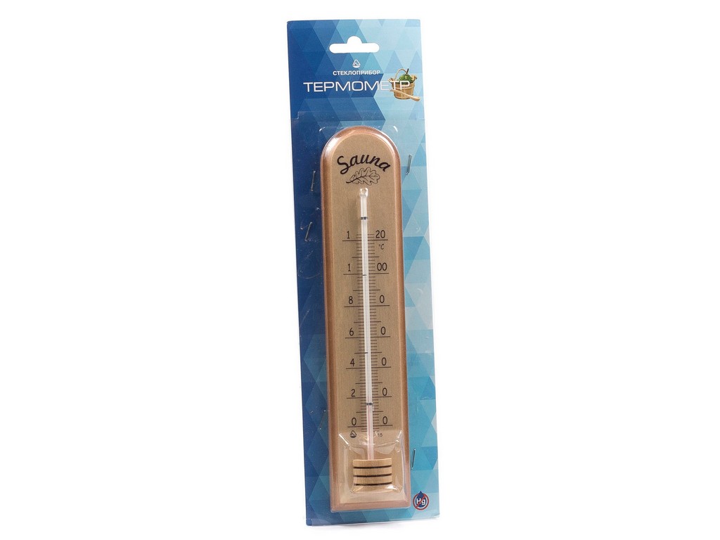 Термометр для сауны в деревянном корпусе 25*6 см от 0°c до + 120°c (арт. 300711, код 683562),  Арт.98678